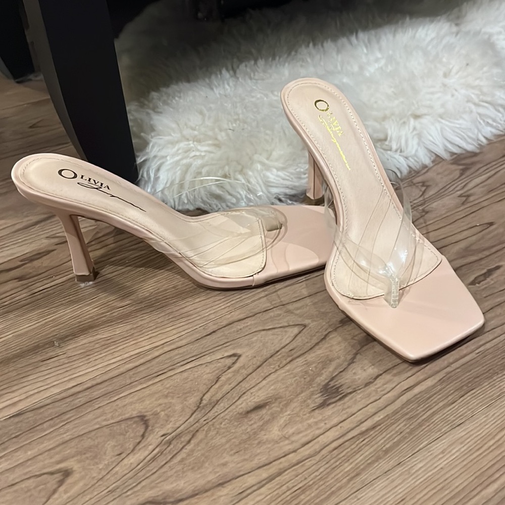 COPY - Never Worn. Clear Strap Nude Heel Sandal size 7